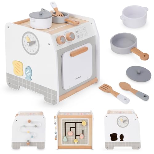 Mamabrum, Holzküche - Pädagogischer Würfel Holz Küche, Kochtopf, Topfdeckel, Bratpfanne, Wendespatel, Löffel, Brotscheibe spielküche Kinder puppenküche Mamabrum, Holzküche - Pädagogischer Würfel Holz Küche, Kochtopf, Topfdeckel, Bratpfanne, Wendespatel, Löffel, Brotscheibe spielküche Kinder puppenküche von mamabrum