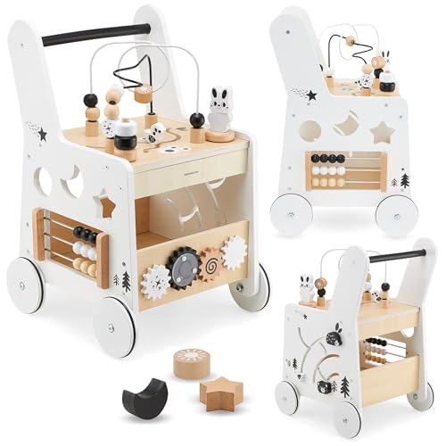 Mamabrum, Lauflernhilfe aus Holz, Lauflernwagen mit 6 in 1 Funktionen, Spielzeug für die Früherziehung, Spielset: Motorschleife, Zählen, Sortierer, Bauklötze, Lauflernhilfe mit Anti-Rutsch-Rädern Mamabrum, Lauflernhilfe aus Holz, Lauflernwagen mit 6 in 1 Funktionen, Spielzeug für die Früherziehung, Spielset: Motorschleife, Zählen, Sortierer, Bauklötze, Lauflernhilfe mit Anti-Rutsch-Rädern von mamabrum