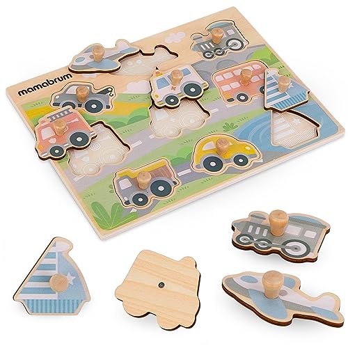 Mamabrum, Puzzle aus Holz – Transportmittel, Auto, Feuerwehrauto, Krankenwagen, Zug, Flugzeug, Bus, Muldenkipper, Schlepper, Boot holzpuzzle Baby holzpuzzle Kinder 1 Jahr Mamabrum, Puzzle aus Holz – Transportmittel, Auto, Feuerwehrauto, Krankenwagen, Zug, Flugzeug, Bus, Muldenkipper, Schlepper, Boot holzpuzzle Baby holzpuzzle Kinder 1 Jahr von mamabrum