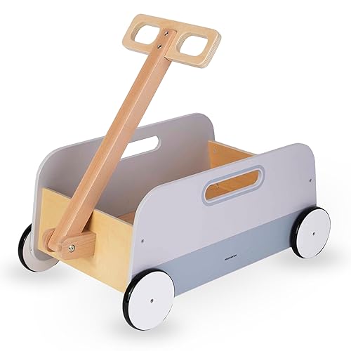 mamabrum, Spielzeugwagen aus Holz – Anhänger ziehbar, fördert die Entwicklung der Motorik des Kindes, hohe Stabilität, multifunktional von mamabrum