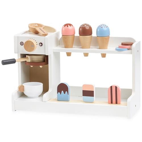 Mamabrum Holz-Eiscafé Spielset für Kinder 3+ – Inklusive Kaffeemaschine und Spielzeugeis – Perfekt für kreative Rollenspiele Mamabrum Holz-Eiscafé Spielset für Kinder 3+ – Inklusive Kaffeemaschine und Spielzeugeis – Perfekt für kreative Rollenspiele von mamabrum
