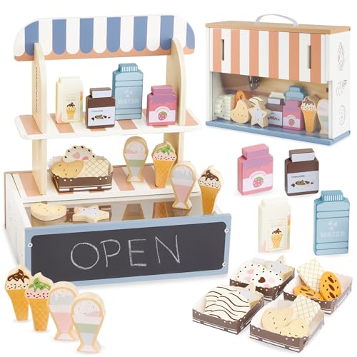 Mamabrum Holz-Konditorei für Kinder - Klappbarer Café-Laden mit Zubehör, Rollenspiel-Set für kreatives Spielen, ab 3 Jahren Mamabrum Holz-Konditorei für Kinder - Klappbarer Café-Laden mit Zubehör, Rollenspiel-Set für kreatives Spielen, ab 3 Jahren von mamabrum