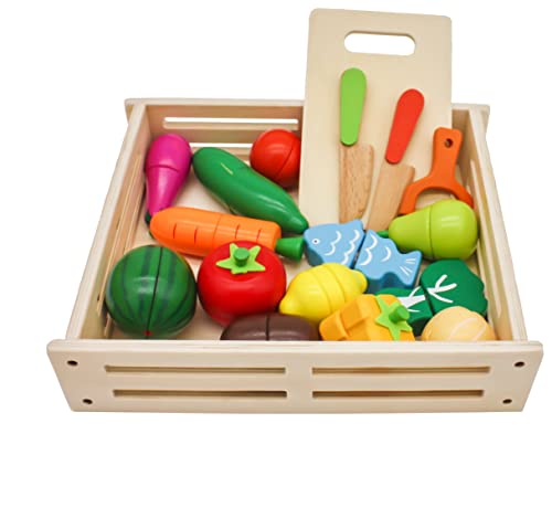 Mamabrum MAM15 KinderküChe: Schneideset mit Obst & Gemüse inkl. Aufbewahrungsbox - SpielküChe-Zubehör für Kinder ab 3 Jahren - Pädagogisches Spielzeug von mamabrum