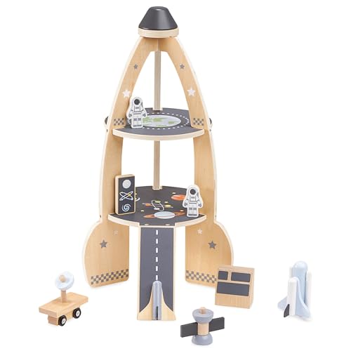 mamabrum Holz-Rakete Spielzeug Set mit Astronauten, Raumschiff & Weltraum-Zubehör - Pädagogisches Rollenspiel für Kinder ab 3 Jahren - Sicheres Holzspielzeug (8 Teile) mamabrum Holz-Rakete Spielzeug Set mit Astronauten, Raumschiff & Weltraum-Zubehör - Pädagogisches Rollenspiel für Kinder ab 3 Jahren - Sicheres Holzspielzeug (8 Teile) von mamabrum