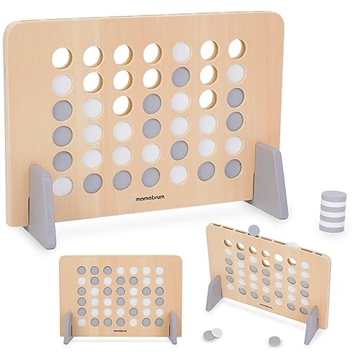 Mamabrum Holzspiel 4 in Einer Reihe - Klassisches Strategiespiel, Pädagogisches Lernspiel für Kinder und Erwachsene, Naturholz, Modernes Design, Förderung von Logik und Konzentration Mamabrum Holzspiel 4 in Einer Reihe - Klassisches Strategiespiel, Pädagogisches Lernspiel für Kinder und Erwachsene, Naturholz, Modernes Design, Förderung von Logik und Konzentration von mamabrum