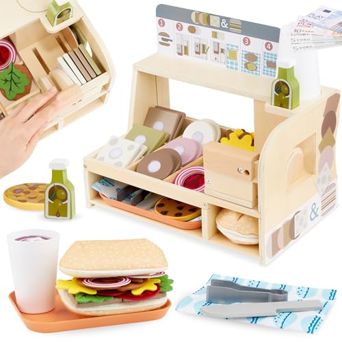 Mamabrum Sandwichbar Holzspielzeug - Kreatives Rollenspielset mit Zubehör für Kinder, Restaurant & Küche, pädagogisches Spielzeug ab 3 Jahren, ideal für fantasievolles Spielen Mamabrum Sandwichbar Holzspielzeug - Kreatives Rollenspielset mit Zubehör für Kinder, Restaurant & Küche, pädagogisches Spielzeug ab 3 Jahren, ideal für fantasievolles Spielen von mamabrum