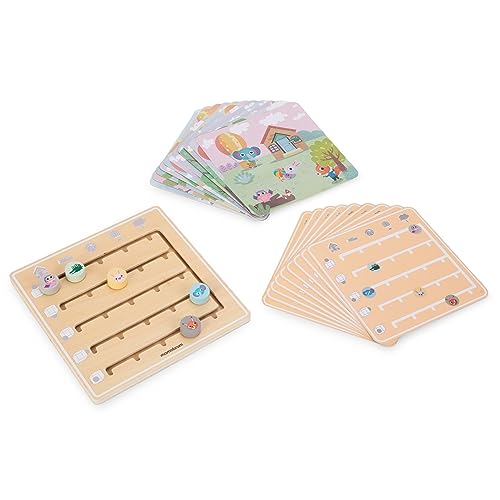 mamabrum Memory-Spiel aus Holz – Wo sind die Tiere?, Labyrinthbrett, 20 Karten, REGT die Sinne an, trainiert die Wahrnehmung von mamabrum