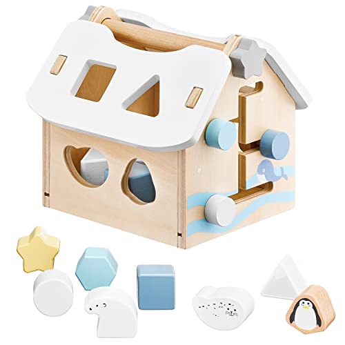 mamabrum Sortierspiel Holzspielzeug ab 3 Jahr Holzhaus Mit 8 Modellierblöcken | mit beidseitig zu öffnender Kapuze und praktischem Tragegriff mamabrum Sortierspiel Holzspielzeug ab 3 Jahr Holzhaus Mit 8 Modellierblöcken | mit beidseitig zu öffnender Kapuze und praktischem Tragegriff von mamabrum