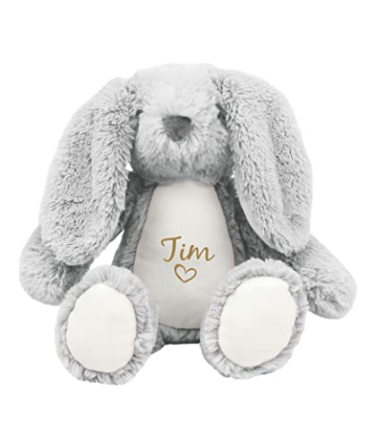 mamir home Hase Baby Geschenk Kuscheltier personalisiert mit Namen I 34cm I Geburtsgeschenk Idee I Geburt, Taufe, Geburtstag & Weihnachten von mamir home