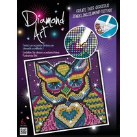 MAMMUT 8181609 Diamond Art Bastelset Eule, Komplettset mit Strass-Steinchen zum Kleben von mammut