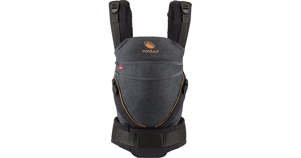 Babytrage XT, Cotton, denimblack-toffee schwarz Babytrage XT, Cotton, denimblack-toffee schwarz von manduca