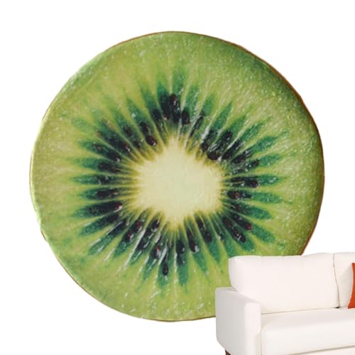 manhegari 3D Frucht Obst Stuhl Stuhl Deko Stuhlauflage, Runde -Stoffkissen, Niedlich Kiwi-Orange-Zitronen-Wassermelonen-Sitzkissen, Sofakissen Für Zuhause, Kindercouch, Klassenzimmer von manhegari