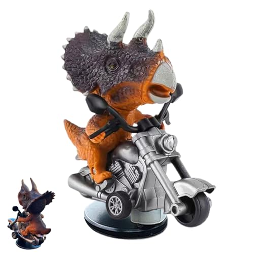 manhegari Auto-Armaturenbrett-T-Rex-Ornament, Tyrannosaurus Rex-Auto-Ornament | Treibender Dinosaurier-REIT-Motorrad-,Kreative Dinosaurier auf Motorrad-Figur, neuartige T-Rex-Dinosaurier- für von manhegari