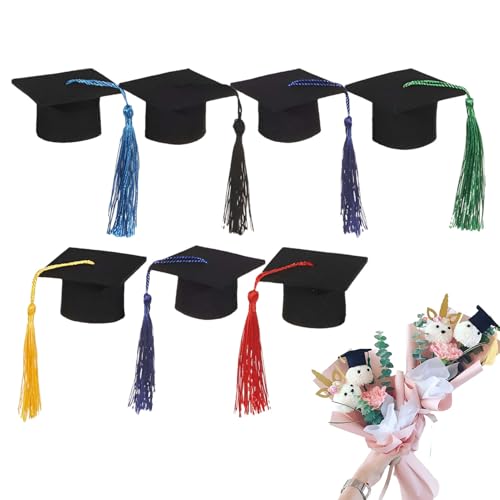 manhegari Grad Hat Decorations Kit, Black Graduation Hats Decor,7x Abschlussweinflasche Topper mit Quasten | Miniaturhut für Kindergarten für Diplom -Zeremonie College manhegari Grad Hat Decorations Kit, Black Graduation Hats Decor,7x Abschlussweinflasche Topper mit Quasten | Miniaturhut für Kindergarten für Diplom -Zeremonie College von manhegari