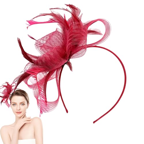 manhegari Hut Stirnband - Vintage Kopfschmuck,Haarschmuck Hut Netzhaarreif Für Kostümparty Hochzeiten Mädchen Frauen Gartenparty Gesellschaftsanlässe von manhegari