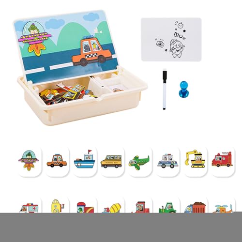 manhegari Magnetisches Spielzeug - Zuordnungsspiel Lernspielzeug - Kreative Reisespiele Mit Tragecase Für Kinder Ab 3 Mädchen Zuhause Kindergarten Spiel von manhegari