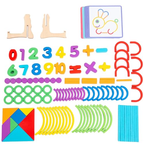 manhegari Nummer Puzzle für, Holzpuzzletafel | Holznummer Konstruktionspuzzle - Brain Teasers Logic Game für Kindergartenkinder, Mädchen von manhegari