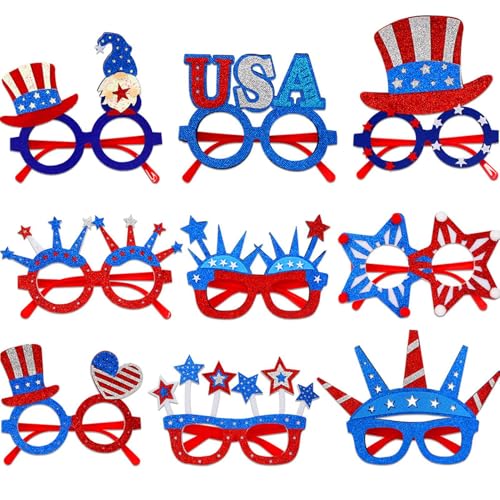manhegari Patriotische Sonnenbrille, 4. Juli Brille | Rot weiße und blaue Sonnenbrille | 9-Pack-Party-Gefälligkeiten für Backyard-Grillabende, Paraden am Unabhängigkeitstag, Strandpool-Feierlichkeiten manhegari Patriotische Sonnenbrille, 4. Juli Brille | Rot weiße und blaue Sonnenbrille | 9-Pack-Party-Gefälligkeiten für Backyard-Grillabende, Paraden am Unabhängigkeitstag, Strandpool-Feierlichkeiten von manhegari
