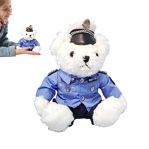 manhegari Polizeikleid | Richtlinien en Kuscheltiere - Niedlicher weicher, Stofftier, dekorativer Plüschbär, Geburtstags- und Weihnachtsüberraschungsgeschenk für Kinder und Mädchen von manhegari
