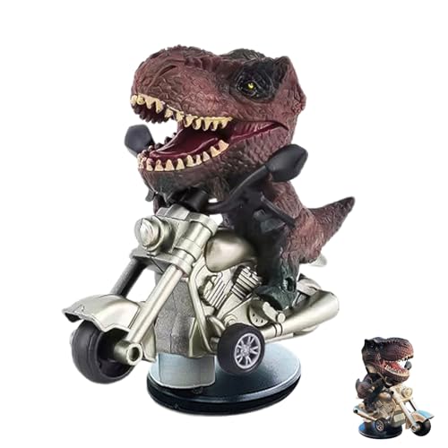 manhegari Tyrannosaurus Rex Autofigur,Tyrannosaurus Rex Autoation - Treibender Dinosaurier-REIT-Motorrad-,Kreatives Auto-Dinosaurier-Ornament, Dinosaurier-REIT-Motorrad-für Auto-Stil-Upgrade von manhegari