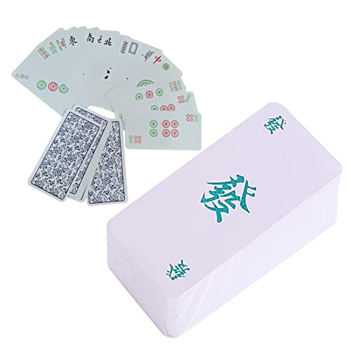 mantong Mahjong-Karten,Card Game Mahjong Spielkarten | Wasserdichtes und reißfestes klassisches chinesisches Kachelspiel in Spielkartenform 136-Karten-Deck für chinesisches und westliches Spiel von mantong