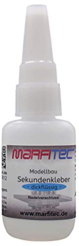 marfitec© Modellbau Sekundenkleber 20g dickflüssig - Metall Nadelverschluss von marfitec