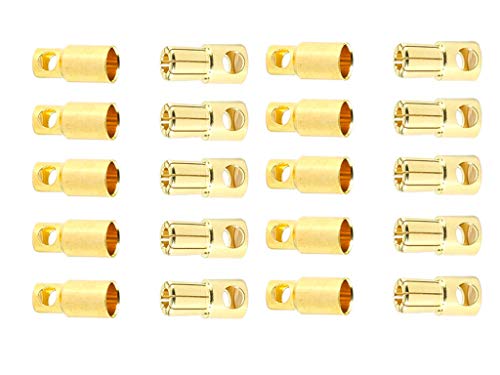 marfitec © 10 Paar 6 mm Goldkontaktstecker Verbinder (Stecker/Buchse) Bananenstecker von marfitec