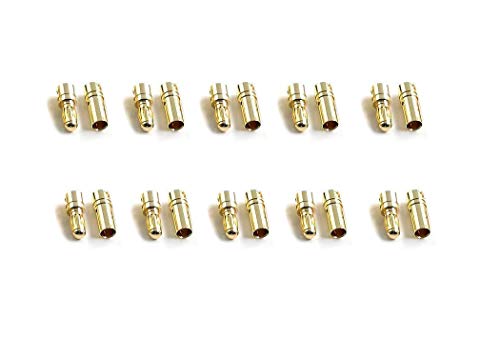 marfitec © 10 Paar (20 Stück) Goldkontaktstecker 3.5 mm Goldverbinder (Stecker/Buchse) von marfitec