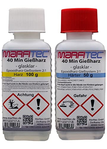 marfitec Gießharz glasklar 150g (Epoxidharz 100g, Epoxidhärter 50g) von marfitec