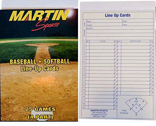 Martin Sports Baseball/Softball 25 Spiel Line-Up Karten 4-teilig Carbon Copy, 14,0 x 21,6 cm Martin Sports Baseball/Softball 25 Spiel Line-Up Karten 4-teilig Carbon Copy, 14,0 x 21,6 cm von martin