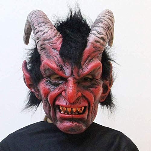 masks Halloween Latex, Horror Red Horned Devil Karneval Party Cosplay Kostüm Erwachsene von masks