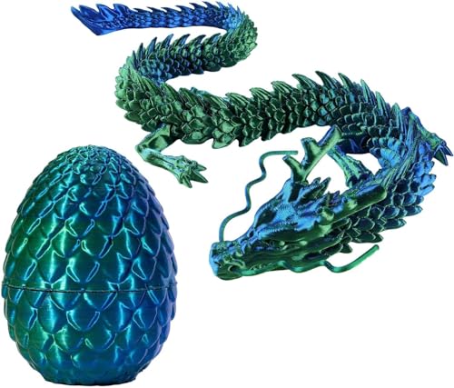 massoke 3D Dragon with Dragon Egg Articulated Crystal Dragon in Egg Portable Dragon Egg with Movable Gemstone Dragon Fidget Toy with Movable for Gifts (Green) von massoke