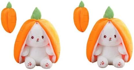 massoke Easter Bunny Plush Toy Cuddly Toy Rabbit Stuffed Toy Fruit Doll Plush Toy Carrot Strawberry Plush Easter Gifts for Children, Boys, Girls (Carrot Rabbit-2) von massoke