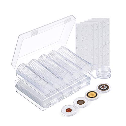 MATANA 200 Durchsichtige Münzkapseln aus Acryl-Kunststoff (30mm) mit 200 Eva Schaumdichtungen & 2 Aufbewahrungsboxen - Münzsammlung MATANA 200 Durchsichtige Münzkapseln aus Acryl-Kunststoff (30mm) mit 200 Eva Schaumdichtungen & 2 Aufbewahrungsboxen - Münzsammlung von MATANA