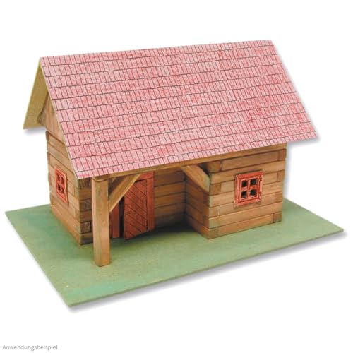 matches21 HOME & HOBBY Blockhaus mit Vordach DIY Holz Bastelset für Kinder ab 11 Jahren Bausatz von matches21 HOME & HOBBY