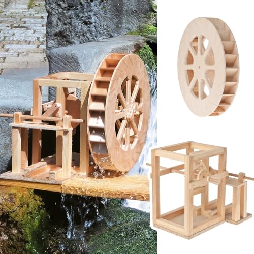 matches21 HOME & HOBBY Da Vinci Mechanismus DIY Holz Bastelset für Kinder ab 12 Jahren als historischer Wechsel-Mechanismus mit Wasserrad von matches21 HOME & HOBBY