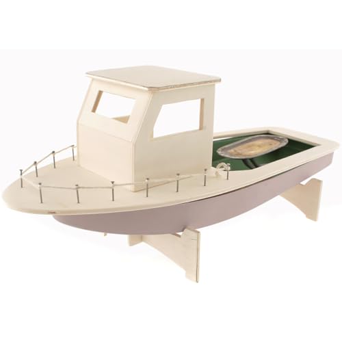 matches21 HOME & HOBBY Fischerboot mit Knatterantrieb DIY Holz Bastelset für Kinder ab 12 Jahren Bausatz von matches21 HOME & HOBBY