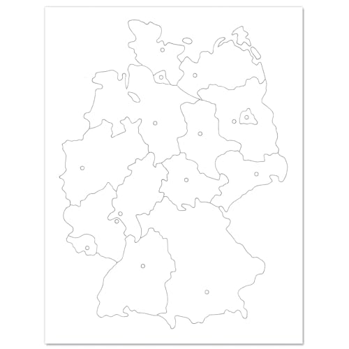 matches21 HOME & HOBBY Kinder Bastelset ab 6 Jahren Deutschland Puzzle Länderpuzzle Bundesländer weißer Karton zum Selbstgestalten von matches21 HOME & HOBBY