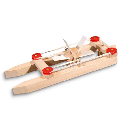 matches21 HOME & HOBBY Katamaran Boot DIY Holz Bastelset für Kinder ab 9 Jahren Modell Schiff mit Gummimotor Bausatz von matches21 HOME & HOBBY