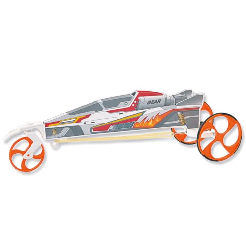 matches21 HOME & HOBBY Rennauto DIY Holz Bastelset für Kinder ab 8 Jahren mit Zahnrad-Gummimotor von matches21 HOME & HOBBY