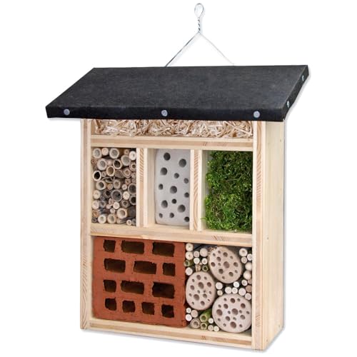 matches21 HOME & HOBBY Kinder Bastelset ab 12 Jahren Insektenhotel Bausatz Nützlingshotel aus Massiv Holz zum Selbstbefüllen Werkset von matches21 HOME & HOBBY