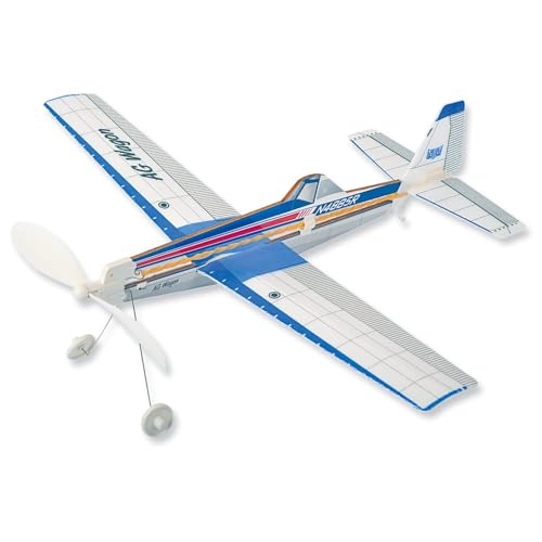 matches21 Propeller Flieger Gummimotor Gleiter Flugzeug Segler 42 cm Bausatz 1 STK. Kinder Lehrmittel Werkset Bastelset ab 8 Jahren von matches21 HOME & HOBBY