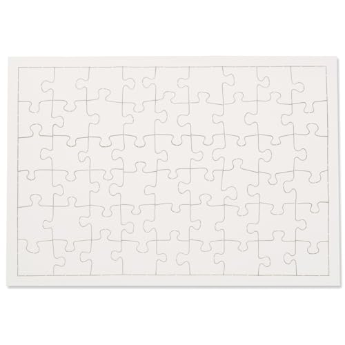 matches21 Puzzle Vorlage mit Rahmen aus weißem Karton zum Selbstgestalten Bastelset zum Bemalen/Selbstgestalten f. Kinder ab 6 Jahren von matches21 HOME & HOBBY