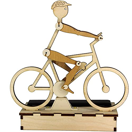 matches21 Solar Bausatz Radfahrer Kreativset gelaserte Teile Holzbauset Selbstgestalten Holz für Kinder ab 10 Jahren von matches21 HOME & HOBBY