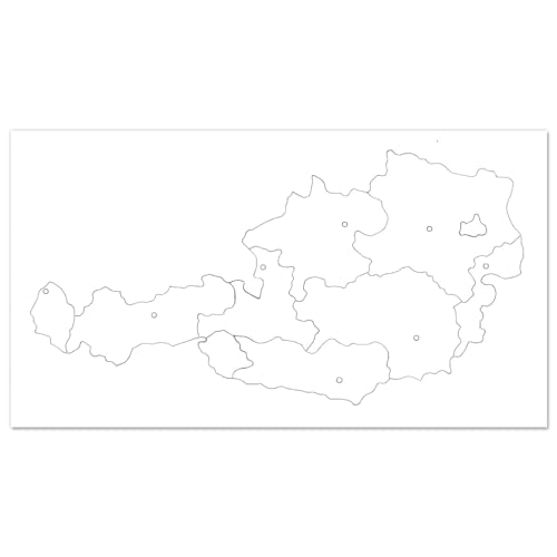 matches21 Österreich Puzzle Länderpuzzle Bundesländer Bastelset weißer Karton DIN A4 zum Selbstgestalten f. Kinder ab 6 Jahren von matches21 HOME & HOBBY