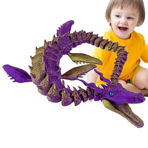 mawma 3D-Druck-Drache, 3D-Drachen-Zappelspielzeug - Kristalldrache mit flexiblen Gelenken,Voll beweglicher Drache, Chefschreibtischspielzeug, Zappeldrache für Kinder und Erwachsene von mawma