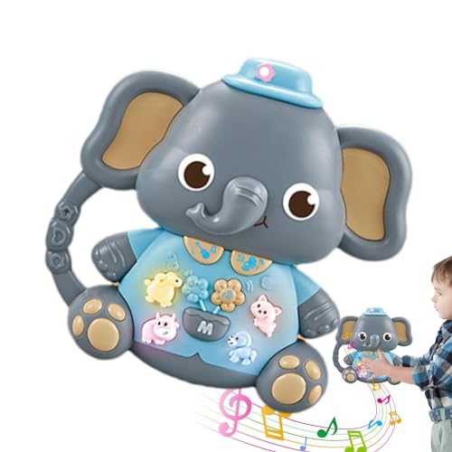 mawma Musikspielzeug,Musikspielzeug für Babys | Leuchtendes Elefanten-Musikspielzeug,Tiermusikspielzeug für Babys, Jungen, Kleinkinder, Mädchen, leuchtende Musik, pädagogisches sensorisches Spielzeug von mawma