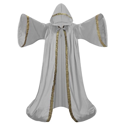 Mystic Wizard Robe mit Kapuze, holländischer Samt-Umhang, volle Länge, breite Ärmel, Stil, Erwachsenenkostüm, Mittelalter-, Retro-, Vintage-, Renaissance-Kostüm, Verkleidung für Halloween, Maskerade Mystic Wizard Robe mit Kapuze, holländischer Samt-Umhang, volle Länge, breite Ärmel, Stil, Erwachsenenkostüm, Mittelalter-, Retro-, Vintage-, Renaissance-Kostüm, Verkleidung für Halloween, Maskerade von maxToonrain