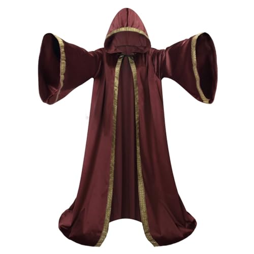 Mystic Wizard Robe mit Kapuze, holländischer Samt-Umhang, volle Länge, breite Ärmel, Stil, Erwachsenenkostüm, Mittelalter-, Retro-, Vintage-, Renaissance-Kostüm, Verkleidung für Halloween, Maskerade Mystic Wizard Robe mit Kapuze, holländischer Samt-Umhang, volle Länge, breite Ärmel, Stil, Erwachsenenkostüm, Mittelalter-, Retro-, Vintage-, Renaissance-Kostüm, Verkleidung für Halloween, Maskerade von maxToonrain