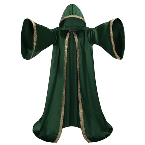 Mystic Wizard Robe mit Kapuze, holländischer Samt-Umhang, volle Länge, breite Ärmel, Stil, Erwachsenenkostüm, Mittelalter-, Retro-, Vintage-, Renaissance-Kostüm, Verkleidung für Halloween, Maskerade Mystic Wizard Robe mit Kapuze, holländischer Samt-Umhang, volle Länge, breite Ärmel, Stil, Erwachsenenkostüm, Mittelalter-, Retro-, Vintage-, Renaissance-Kostüm, Verkleidung für Halloween, Maskerade von maxToonrain